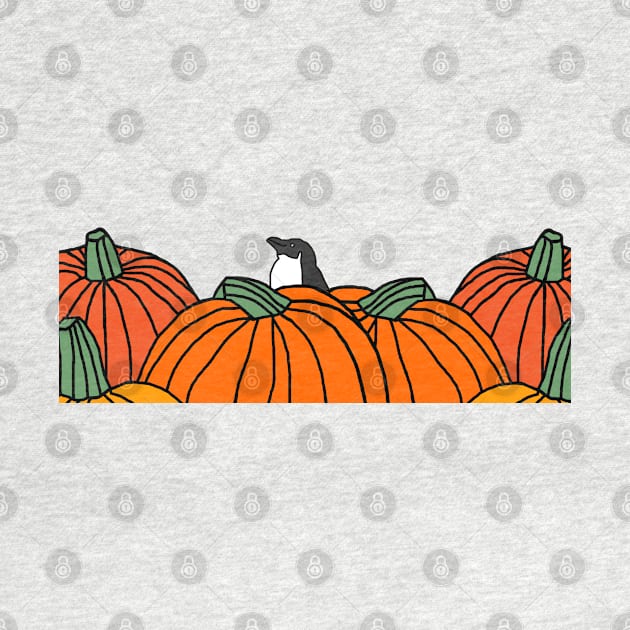 Penguin and Pumpkins by ellenhenryart